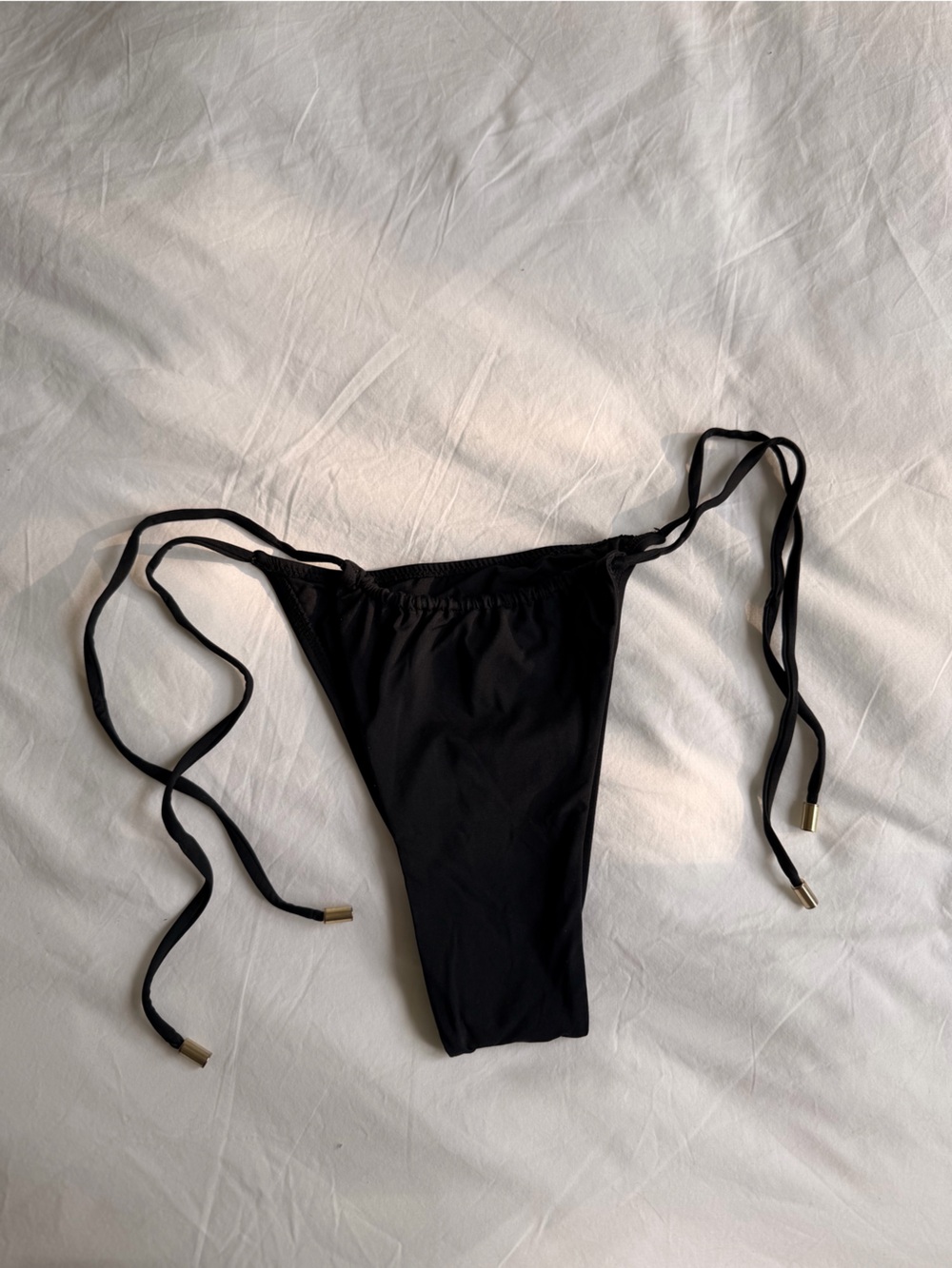 Monday Swimwear Black Tie-Side Bikini Bottom